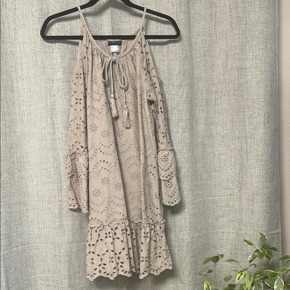 VENUS Light Tan Braided Detail Top